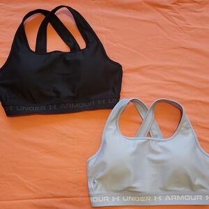 Under Armour Women's Black and Light Blue Racer Back Sports Bras